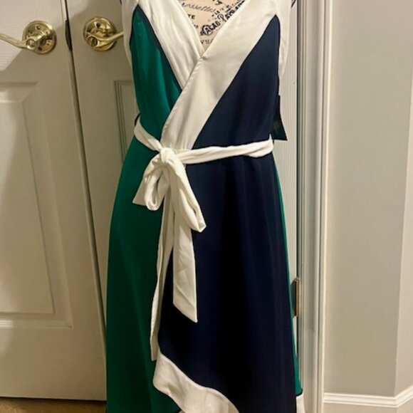 Stunning New York & Company Gabrielle Union Colorblock Wrap Dress | Size XL - Picture 6 of 6